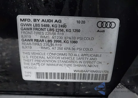 2021 Audi Q5 Premium Plus 45 Tfsi Quattro S Tronic z USA, uszkodzony, nr VIN WA1BAAFY6M2021724